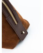 Sac à bandoulière en cuir Yra moka - 34x18x12cm