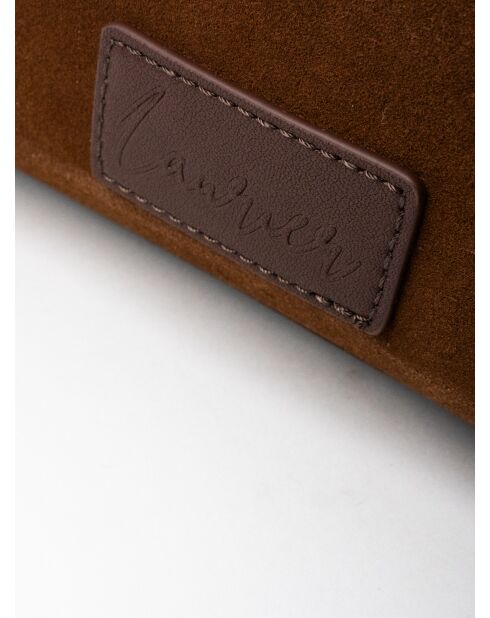 Sac à bandoulière en cuir Yra moka - 34x18x12cm