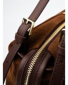 Sac à bandoulière en cuir Yra moka - 34x18x12cm