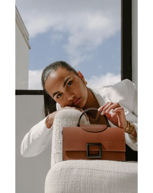 Milo braune Lederhandtasche - 22x15x8cm