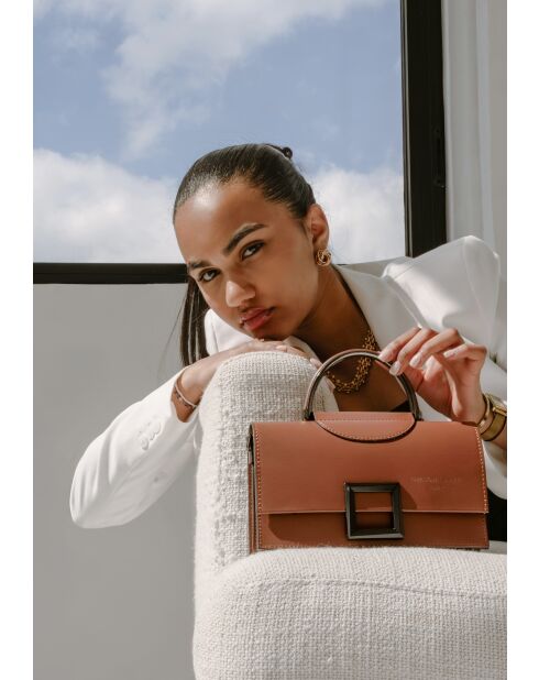 Milo braune Lederhandtasche - 22x15x8cm