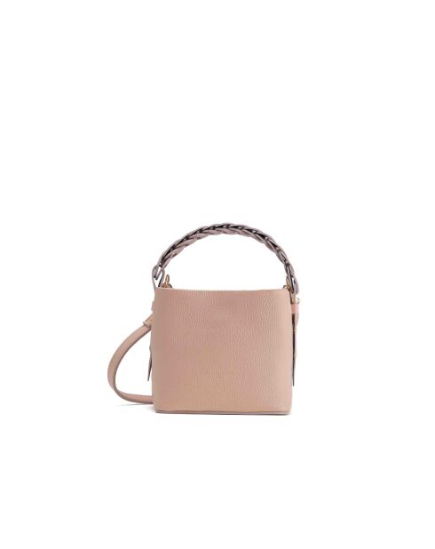Sac à main en cuir Kaia rose clair - 17x14x12cm