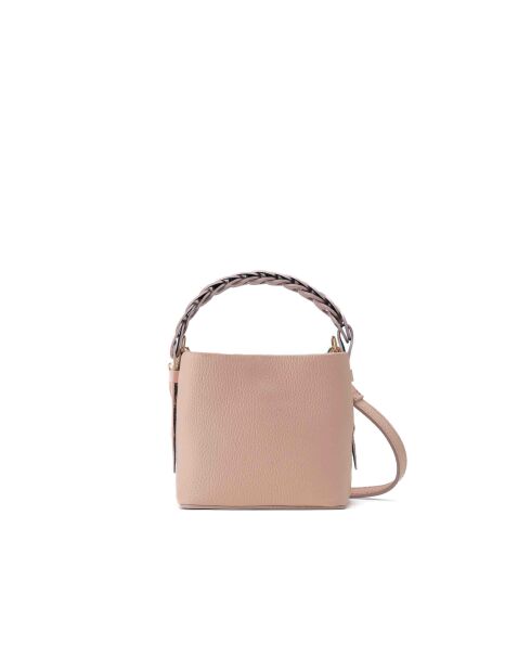 Sac à main en cuir Kaia rose clair - 17x14x12cm