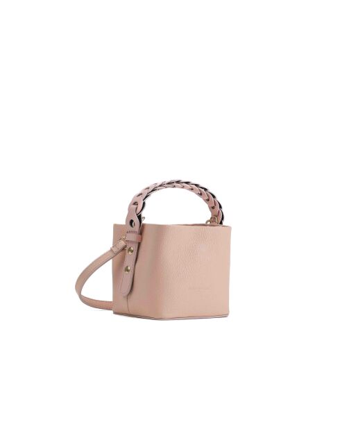 Sac à main en cuir Kaia rose clair - 17x14x12cm