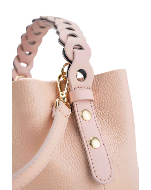 Sac à main en cuir Kaia rose clair - 17x14x12cm