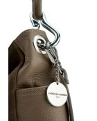 Sac porte épaule en cuir Zuri taupe - 29x23x9cm