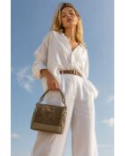 Sac porte épaule en cuir Zuri taupe - 29x23x9cm