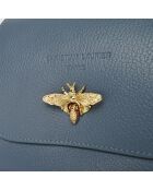 Borsa a tracolla Beeza in pelle celeste - 22x18x7cm