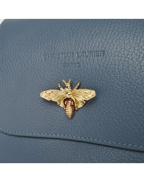 Borsa a tracolla Beeza in pelle celeste - 22x18x7cm