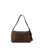 Sac à bandoulière en cuir Yrah moka - 34x18x12cm