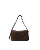 Sac à bandoulière en cuir Yrah moka - 34x18x12cm