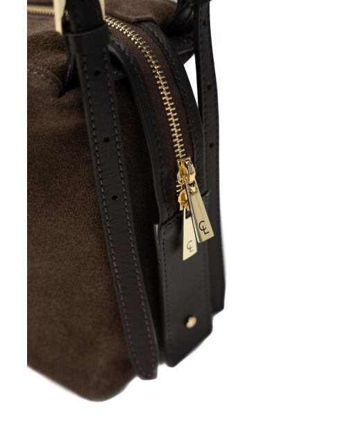 Sac à bandoulière en cuir Yrah moka - 34x18x12cm