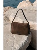 Sac à bandoulière en cuir Yrah moka - 34x18x12cm
