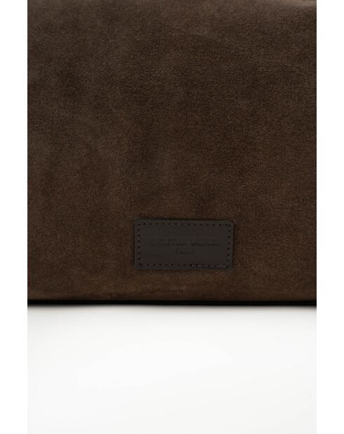 Sac à bandoulière en cuir Yrah moka - 34x18x12cm