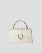 Sac à bandoulière en cuir Katya blanc casse - 25x14x8cm
