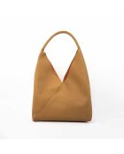 Sac porte épaule en cuir Celiah taupe - 32x20x10cm