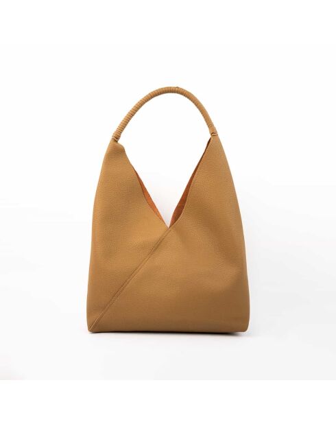 Sac porte épaule en cuir Celiah taupe - 32x20x10cm