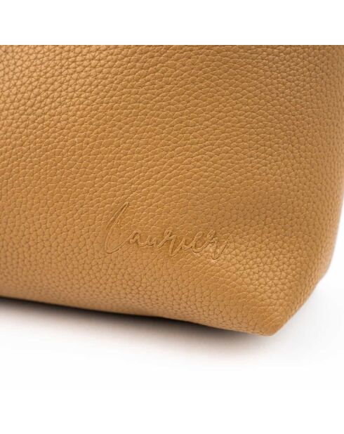 Sac porte épaule en cuir Celiah taupe - 32x20x10cm
