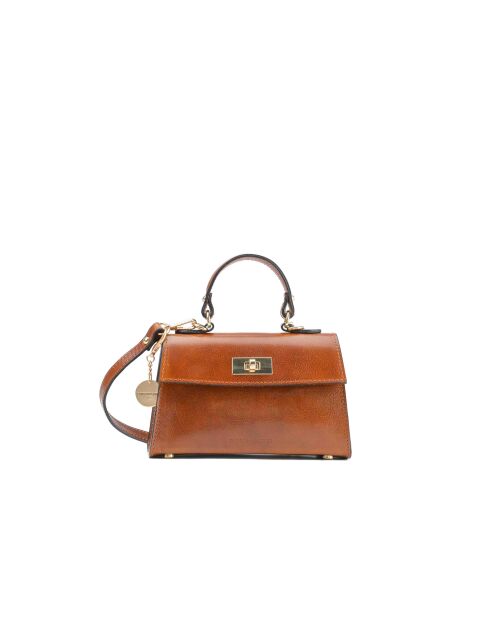 Sac à main en cuir Malia cognac - 18x14x7,5cm