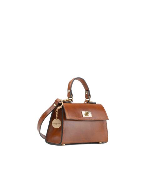 Sac à main en cuir Malia cognac - 18x14x7,5cm