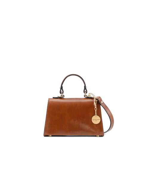 Sac à main en cuir Malia cognac - 18x14x7,5cm