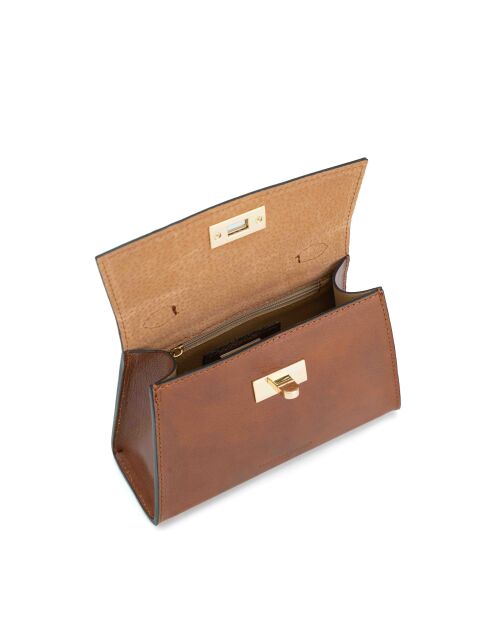 Sac à main en cuir Malia cognac - 18x14x7,5cm