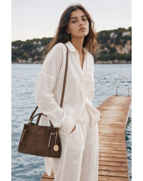Sac à main en cuir Ada moka - 25x19x10,5cm