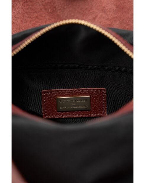 Sac porte épaule en cuir Dunya bordeaux - 26x36x16cm