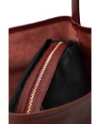 Sac porte épaule en cuir Dunya bordeaux - 26x36x16cm