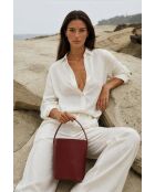 Sac porte épaule en cuir Dunya bordeaux - 26x36x16cm