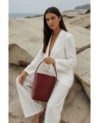 Sac porte épaule en cuir Dunya bordeaux - 26x36x16cm