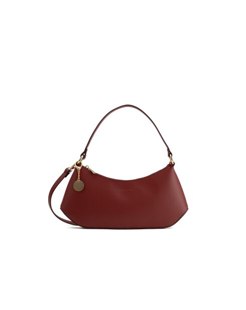 Dunkelrote Schultertasche Rory aus Leder - 28x13,5x6cm