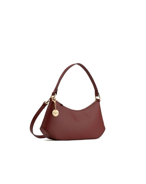 Dunkelrote Schultertasche Rory aus Leder - 28x13,5x6cm