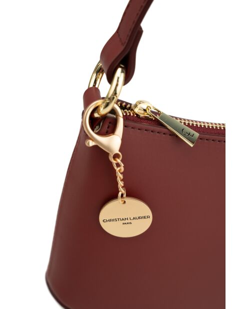 Dunkelrote Schultertasche Rory aus Leder - 28x13,5x6cm