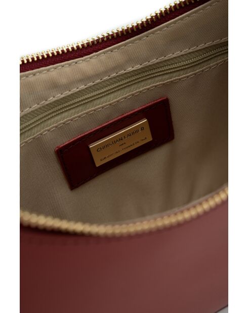 Dunkelrote Schultertasche Rory aus Leder - 28x13,5x6cm