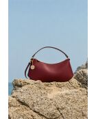 Dunkelrote Schultertasche Rory aus Leder - 28x13,5x6cm