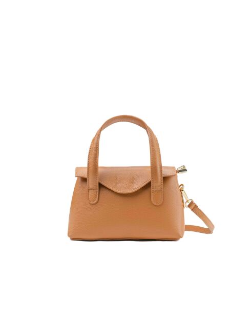 Sac à main en cuir Jacie camel - 21, 5x18x11cm