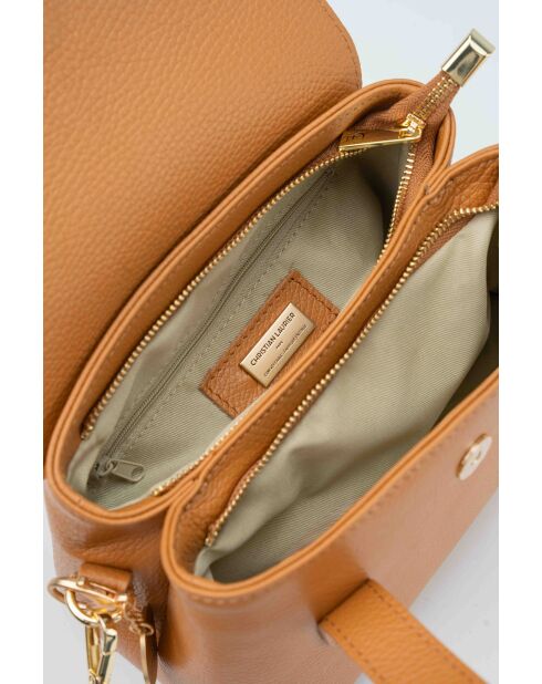 Sac à main en cuir Jacie camel - 21, 5x18x11cm