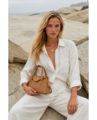 Sac à main en cuir Jacie camel - 21, 5x18x11cm
