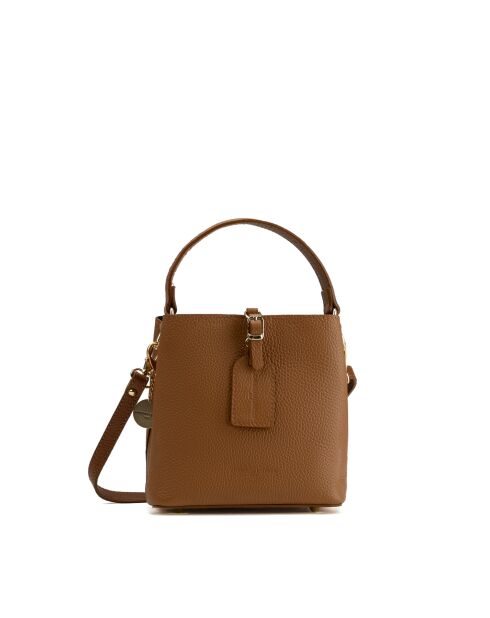Sac à main en cuir Mara camel - 19x19x12cm