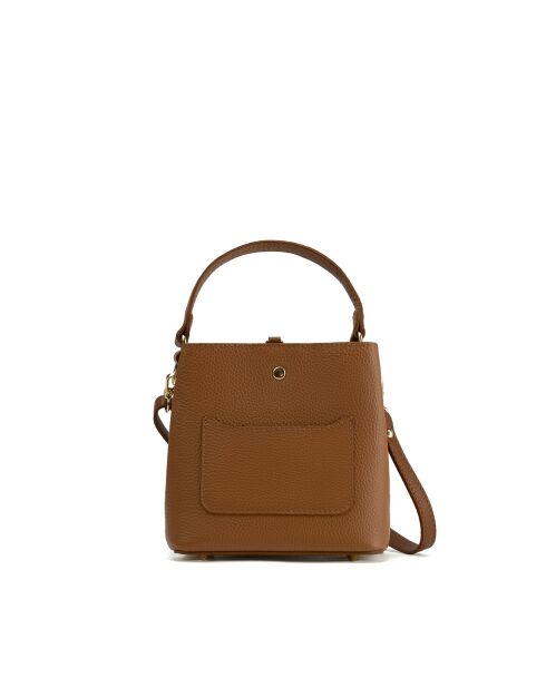 Sac à main en cuir Mara camel - 19x19x12cm