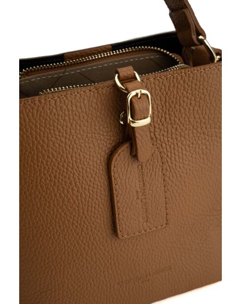 Sac à main en cuir Mara camel - 19x19x12cm