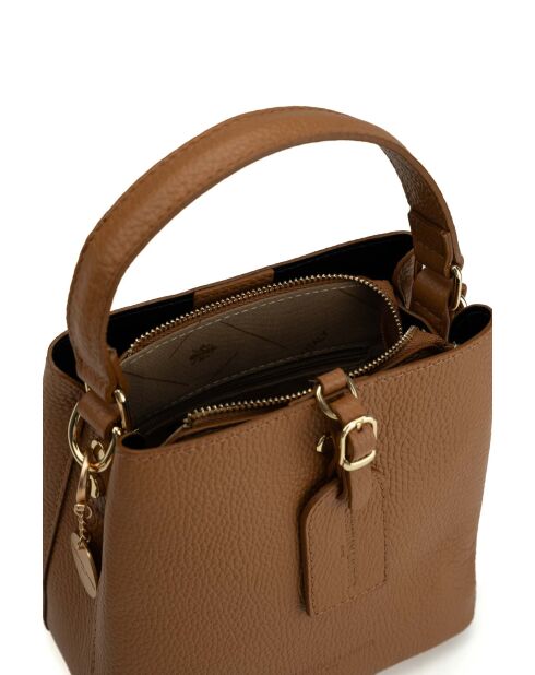 Sac à main en cuir Mara camel - 19x19x12cm