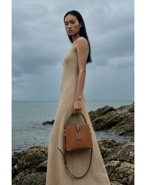 Sac à main en cuir Mara camel - 19x19x12cm