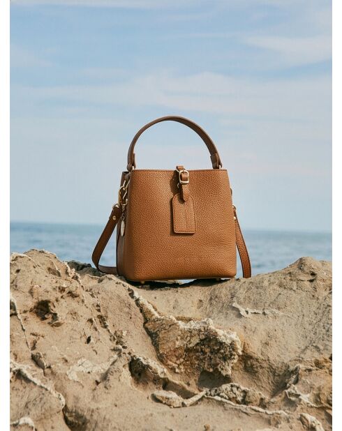 Sac à main en cuir Mara camel - 19x19x12cm