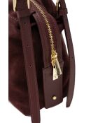 Sac à bandoulière en cuir Yrah bordeaux - 34x18x12cm