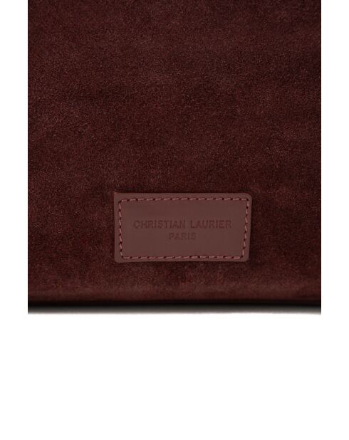 Sac à bandoulière en cuir Yrah bordeaux - 34x18x12cm
