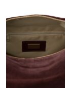 Sac à bandoulière en cuir Yrah bordeaux - 34x18x12cm