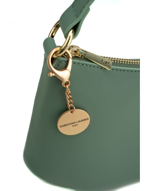 Sac porte épaule en cuir Rory vert menthe - 28x13,5x6cm