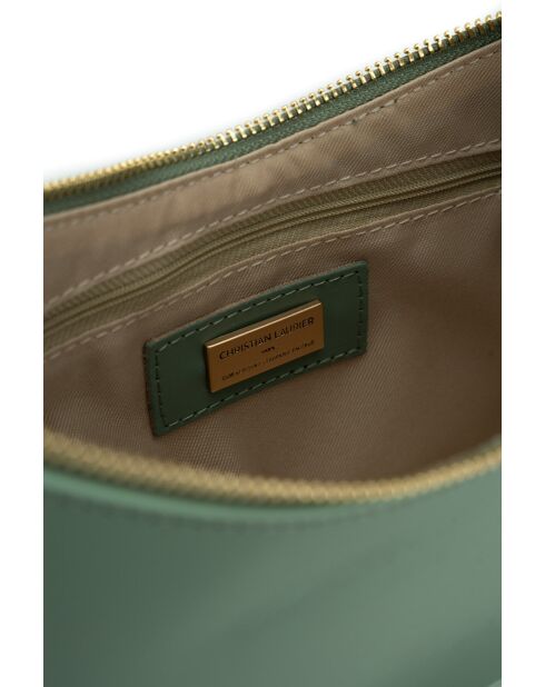 Sac porte épaule en cuir Rory vert menthe - 28x13,5x6cm
